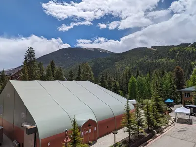 Summer mountain views from balcony